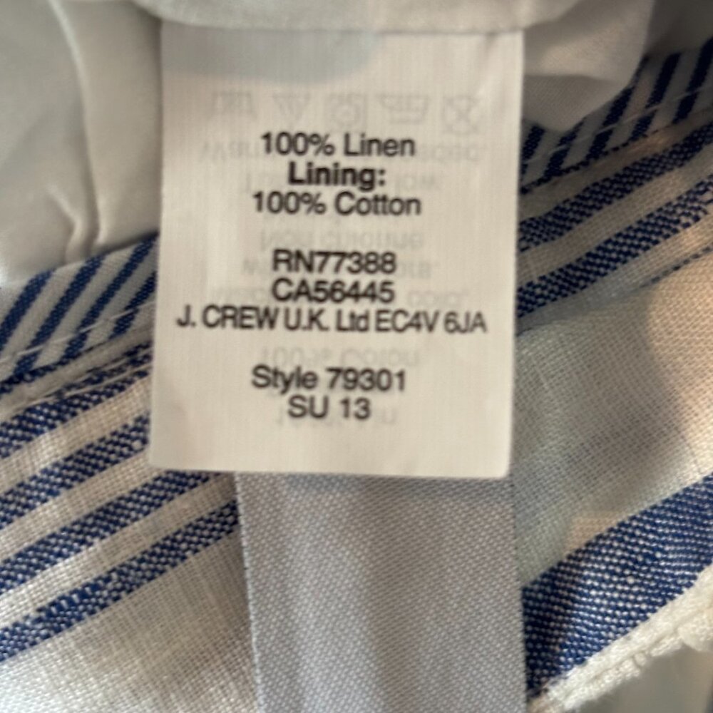 J Crew Womens Skirt Size 6 Nautical Stripe 100% Linen Pull On Beach Preppy 18584 - Picture 8 of 10